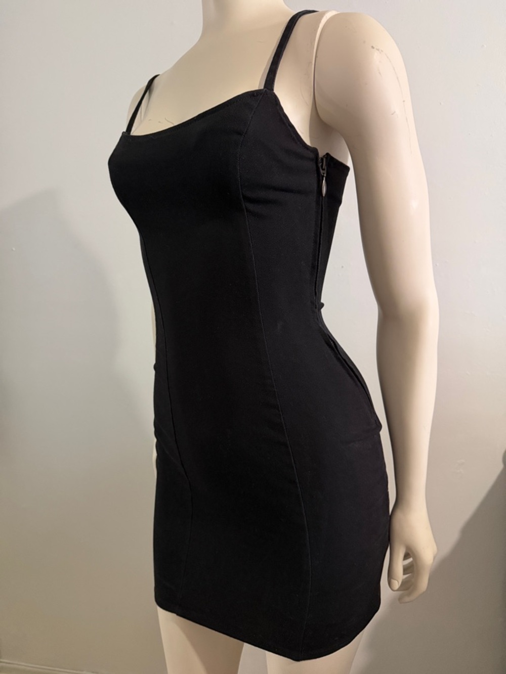H&M Black Mini Spaghetti Strap Bodycon Dress